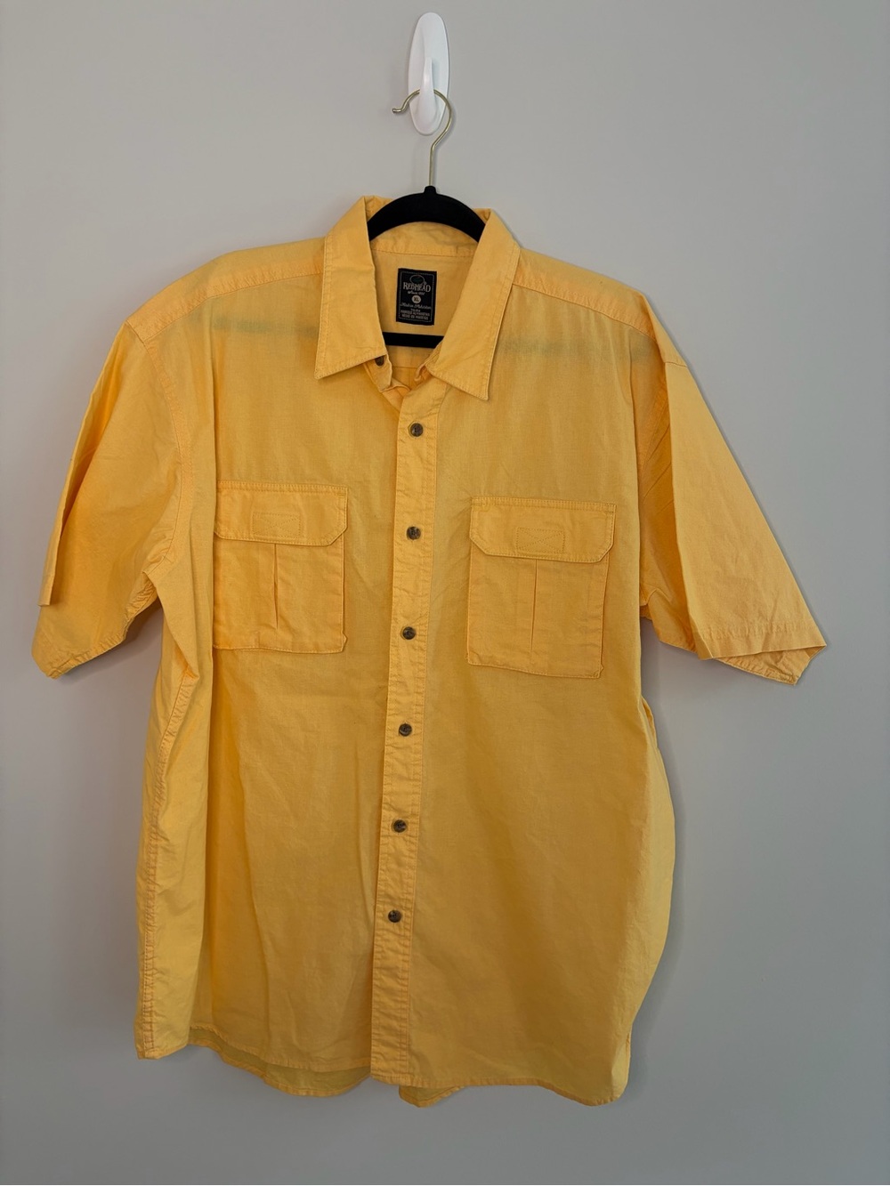 RedHead Men's Short Sleeve Button-Down Shirt in Yellow